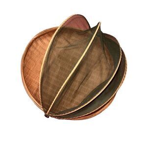 Vintage RARE Bell Fruits Vegetables Vintage 1900? 1920?Handmade Wood Rattan Brow